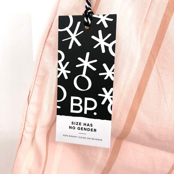 BP. Unisex Stripe Cotton Casual Short XXS Pink/Cream Elastic Waist Nordstrom NWT - Picture 8 of 11